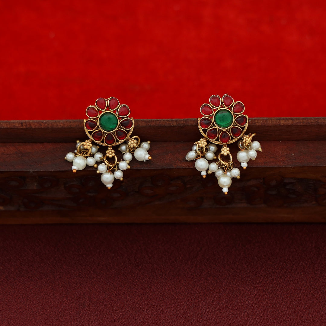 Rudeera Floral Palakka Long Neckpiece With Earring