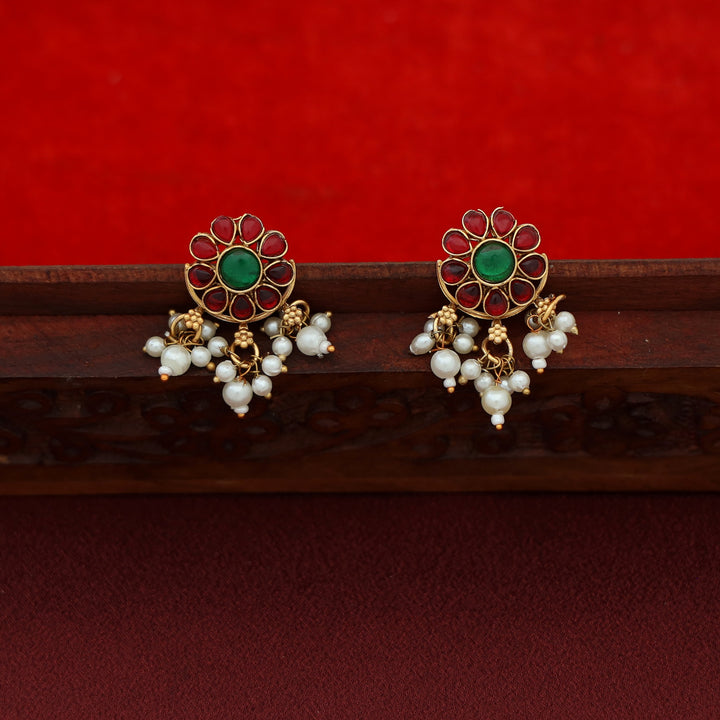 Rudeera Floral Palakka Long Neckpiece With Earring