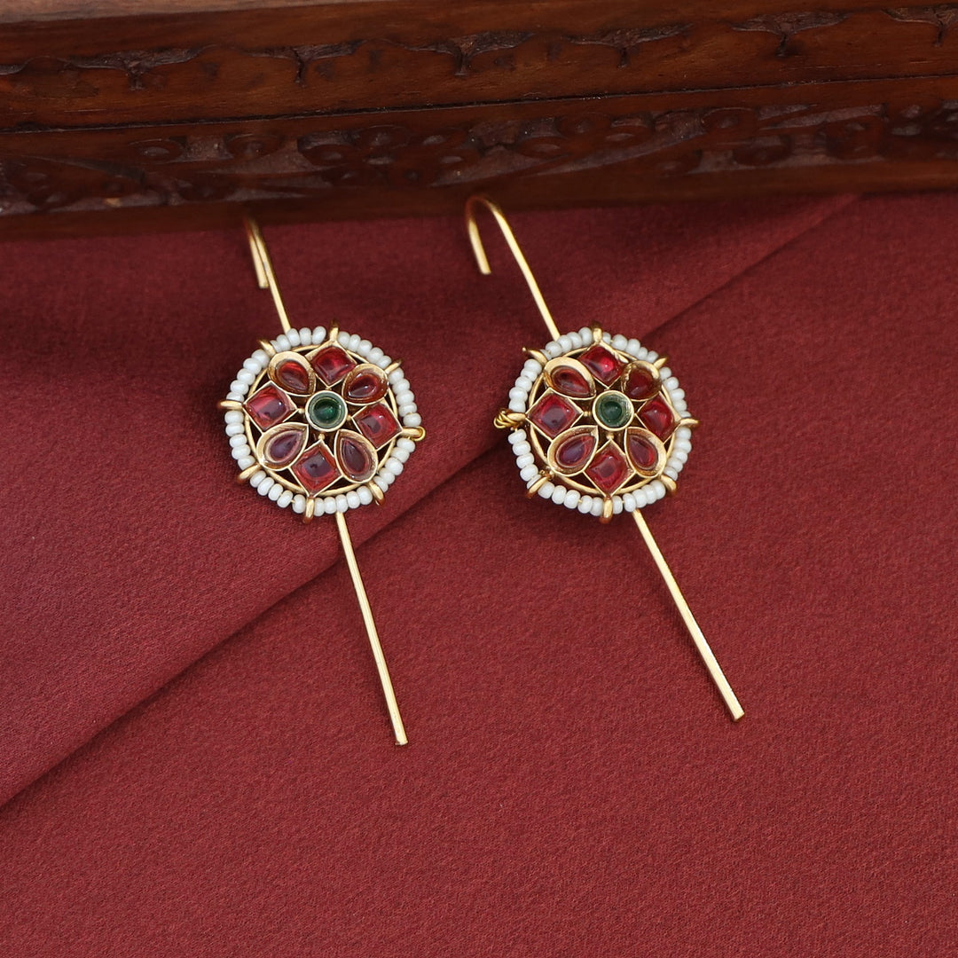 Devamati Circle Flower Pearl Ear-Cuff (Set Of 2)