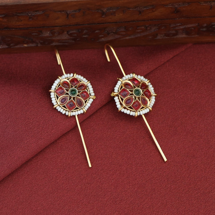 Devamati Circle Flower Pearl Ear-Cuff (Set Of 2)