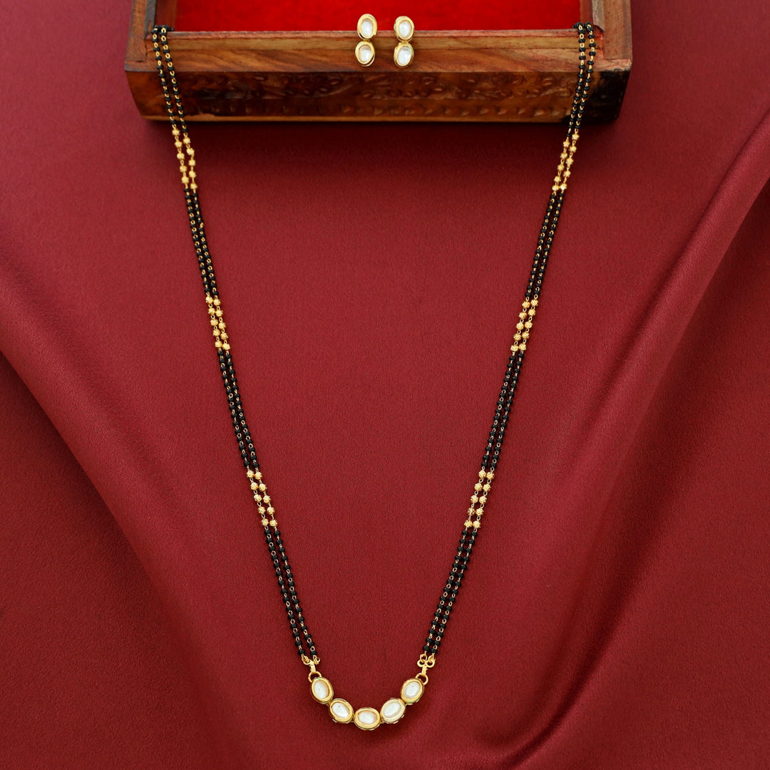 5 Stone Mangalsutra With Earring