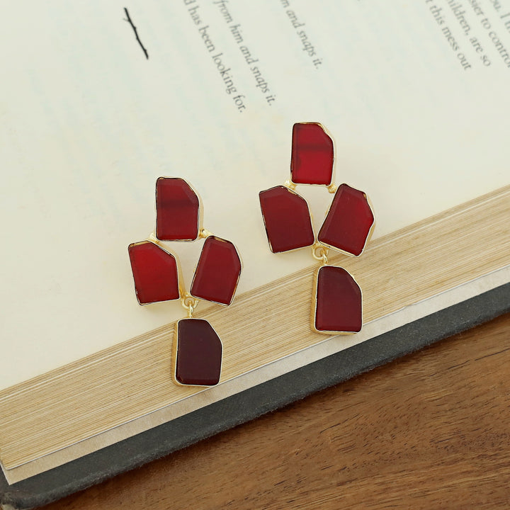 Suzy Golden Tetra Raw Stone Earring