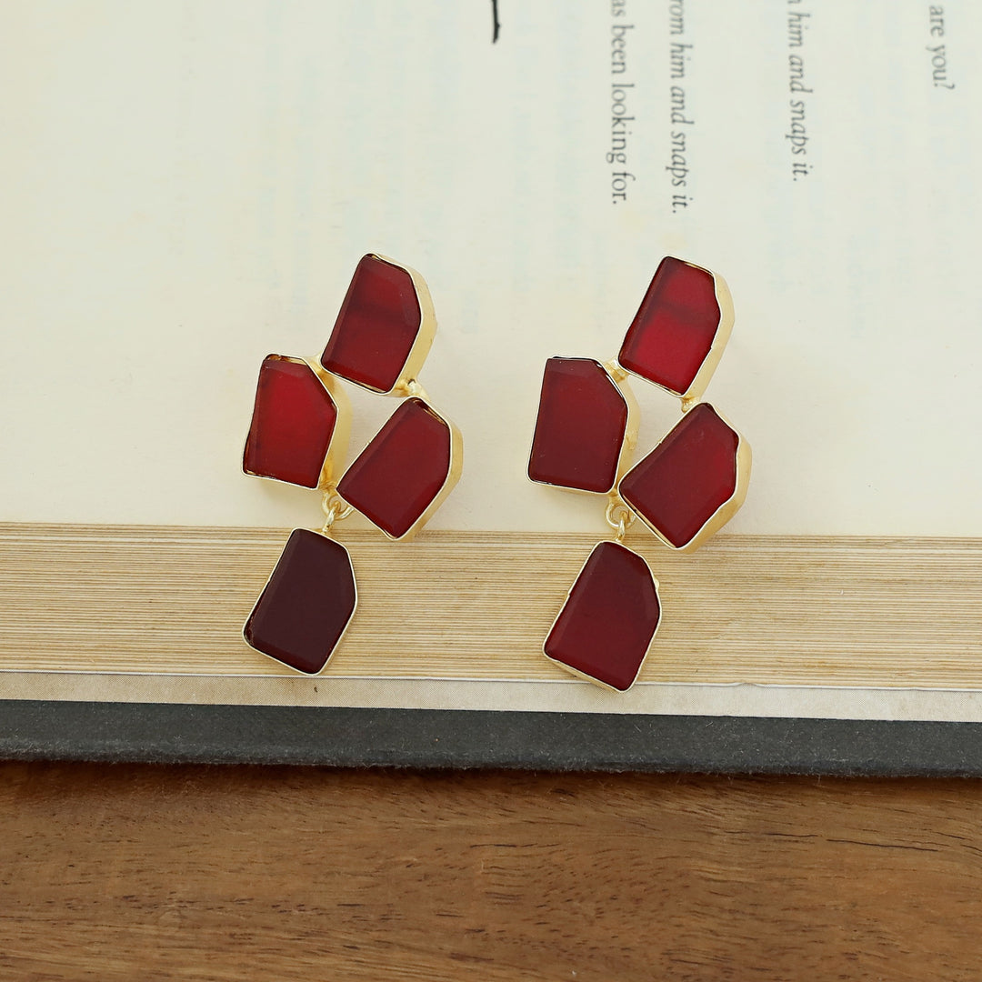 Suzy Golden Tetra Raw Stone Earring