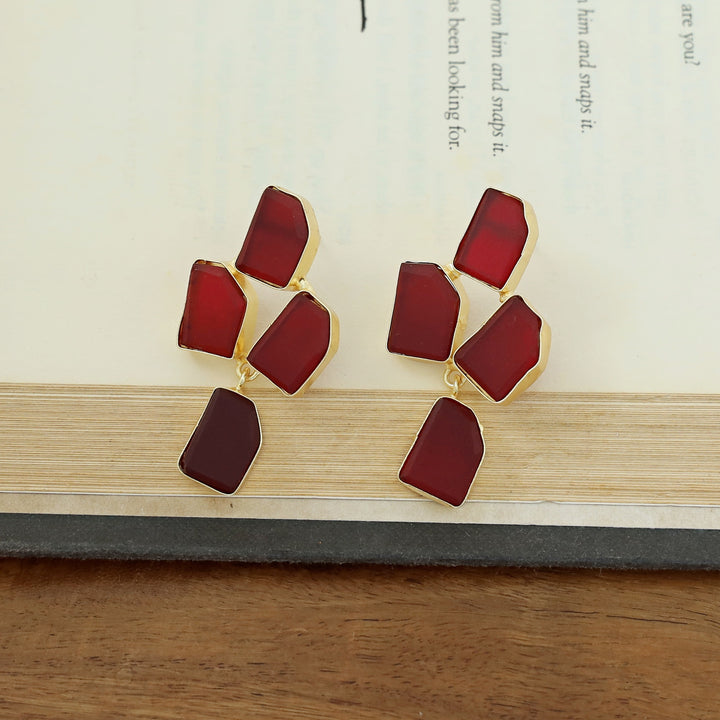 Suzy Golden Tetra Raw Stone Earring