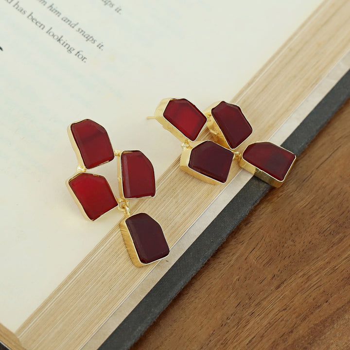 Suzy Golden Tetra Raw Stone Earring