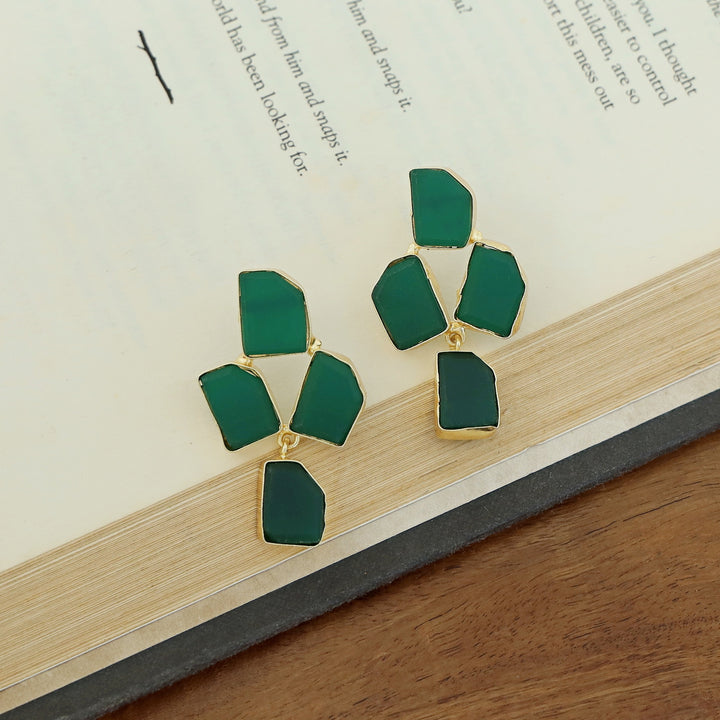 Suzy Golden Tetra Raw Stone Earring