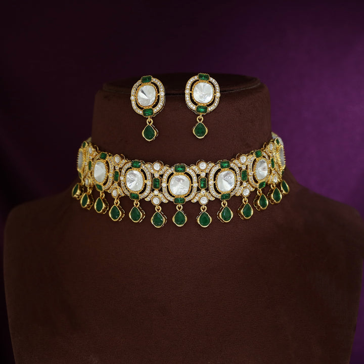 Premium Charmee 7 Kundan Drop Choker With Earring