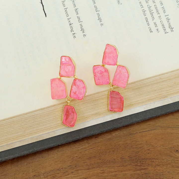 Suzy Golden Tetra Raw Stone Earring