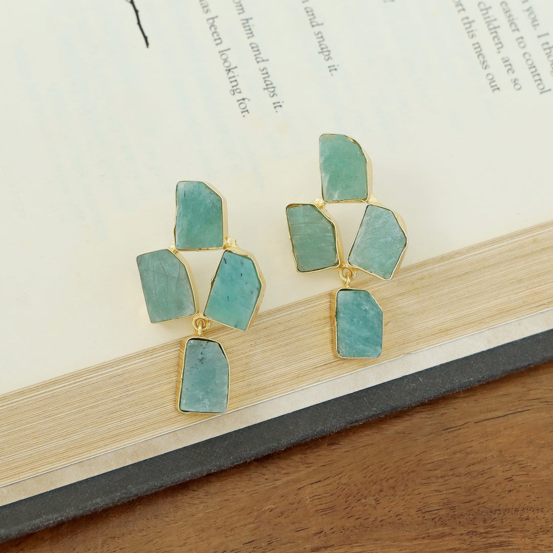 Suzy Golden Tetra Raw Stone Earring