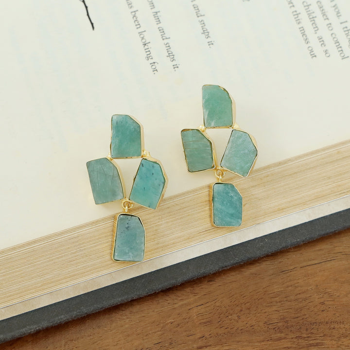 Suzy Golden Tetra Raw Stone Earring