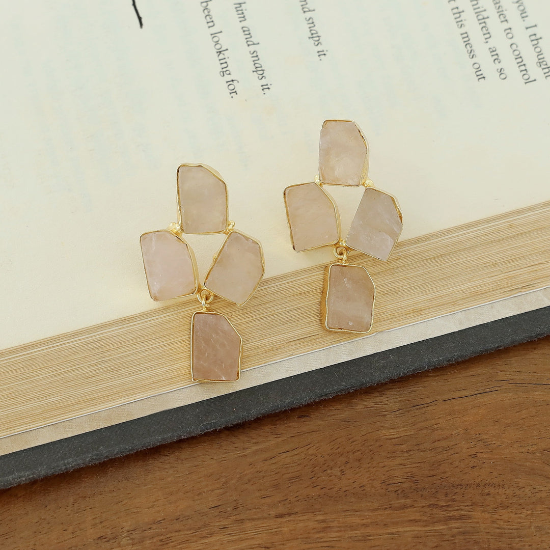 Suzy Golden Tetra Raw Stone Earring