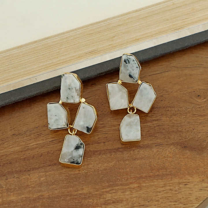 Suzy Golden Tetra Raw Stone Earring