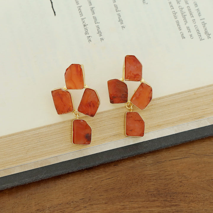 Suzy Golden Tetra Raw Stone Earring