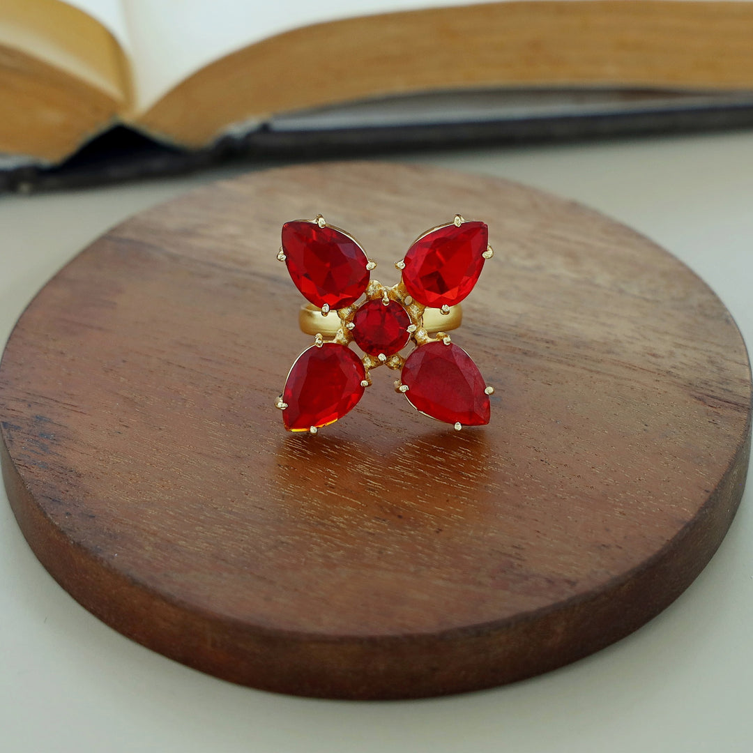 Tetra Glossy Flower Claw Ring