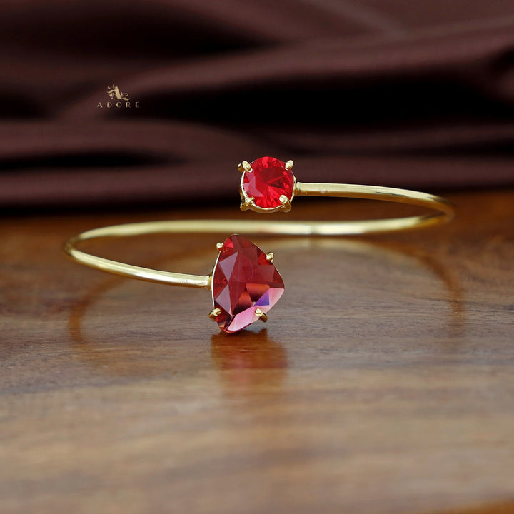 Alaina Golden Two Glossy Claw Bangle