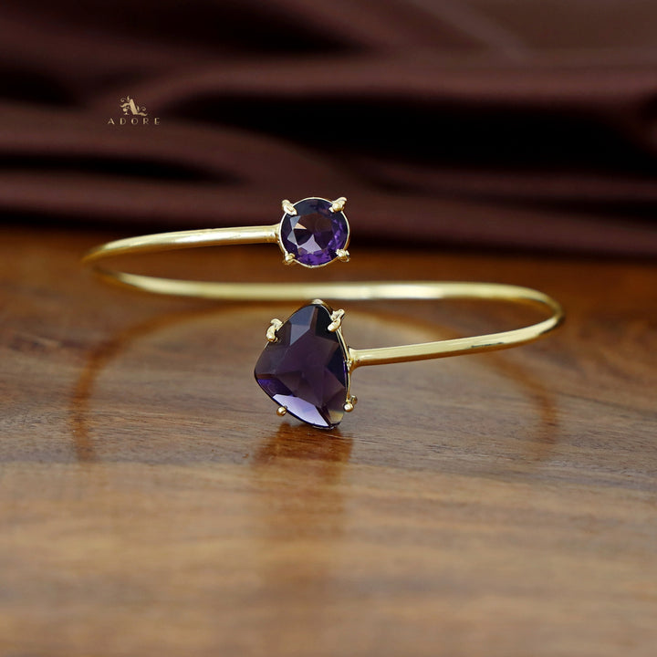 Alaina Golden Two Glossy Claw Bangle