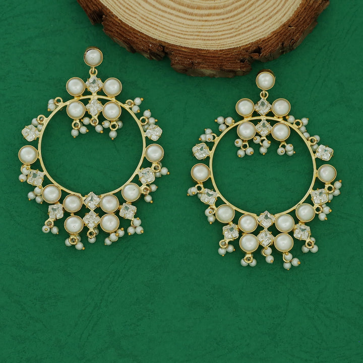 Bahurupa Claw Stoned Pearl Circle Earring
