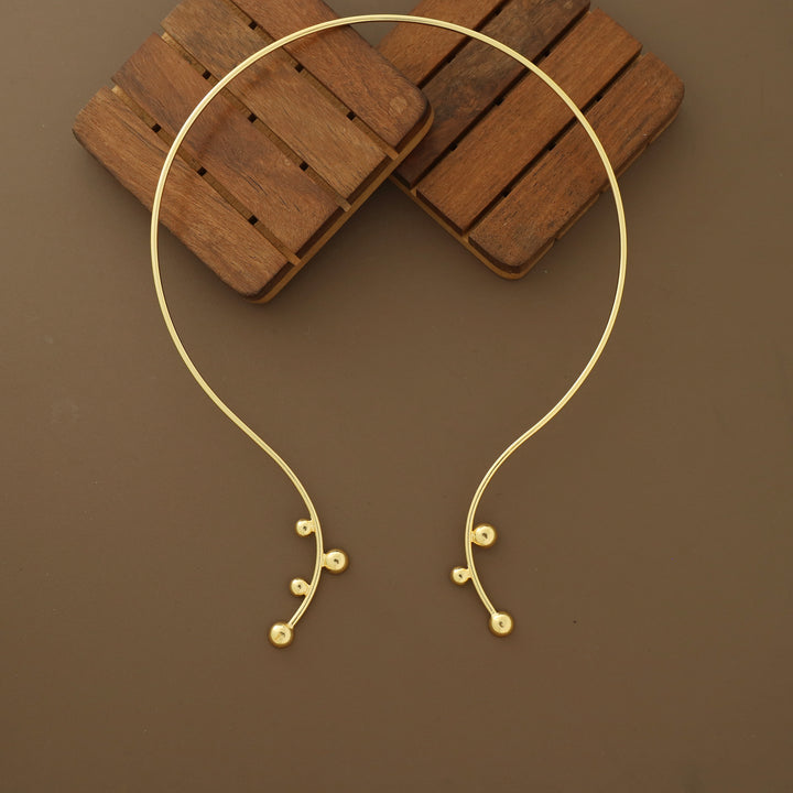 Sanwitha Golden Half Ball Neck Cuff