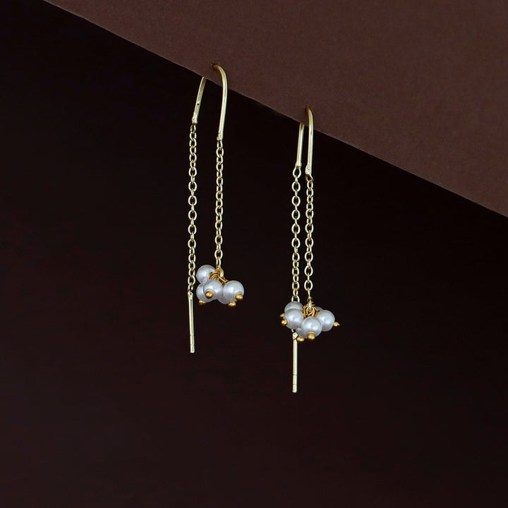 Needle And Thread Pearl Bunch Earring