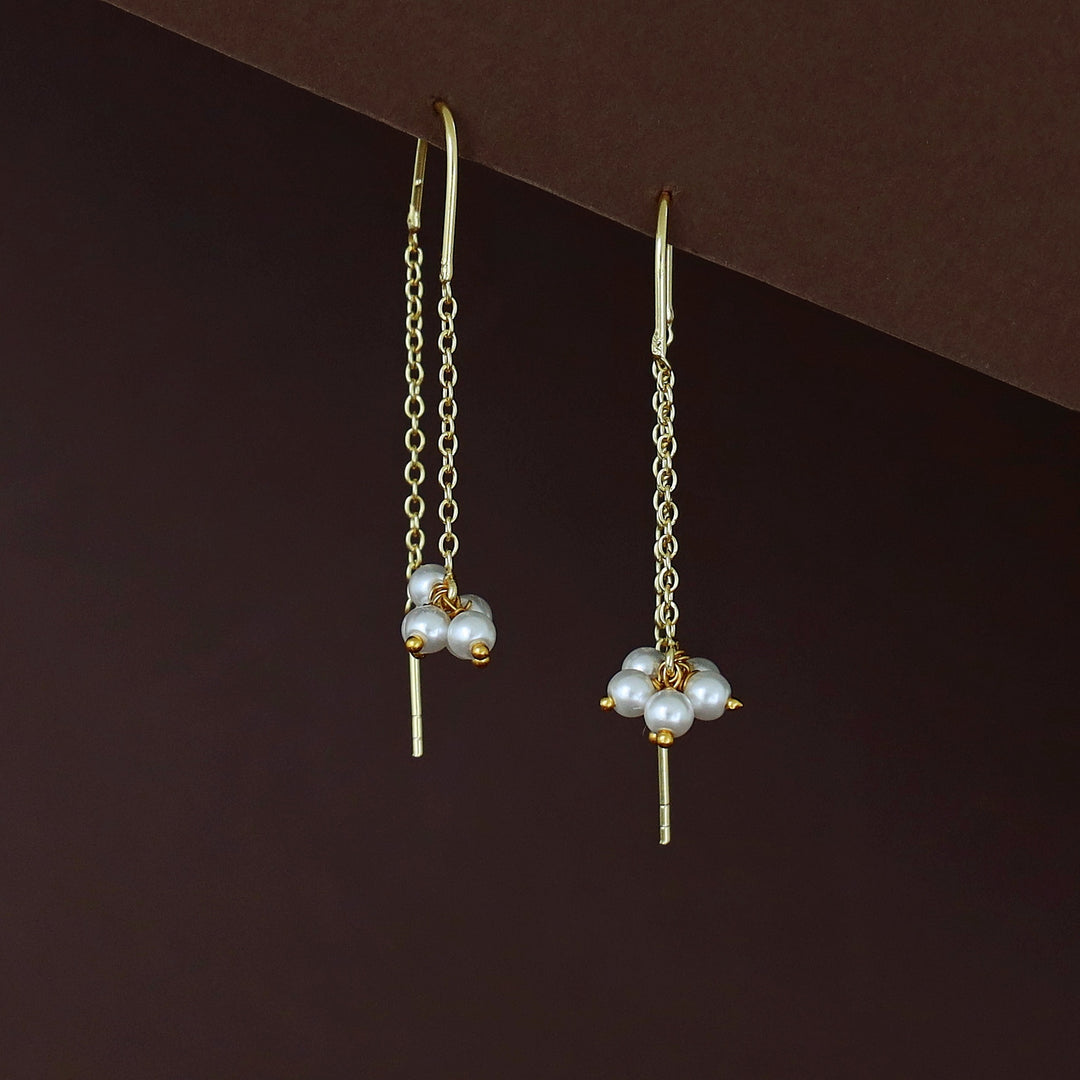 Needle And Thread Pearl Bunch Earring