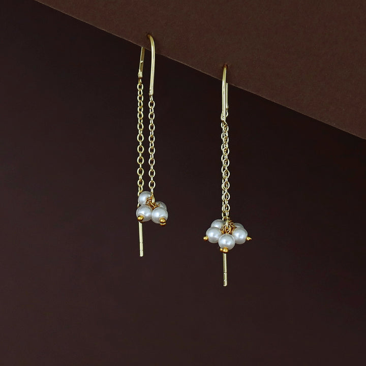 Needle And Thread Pearl Bunch Earring