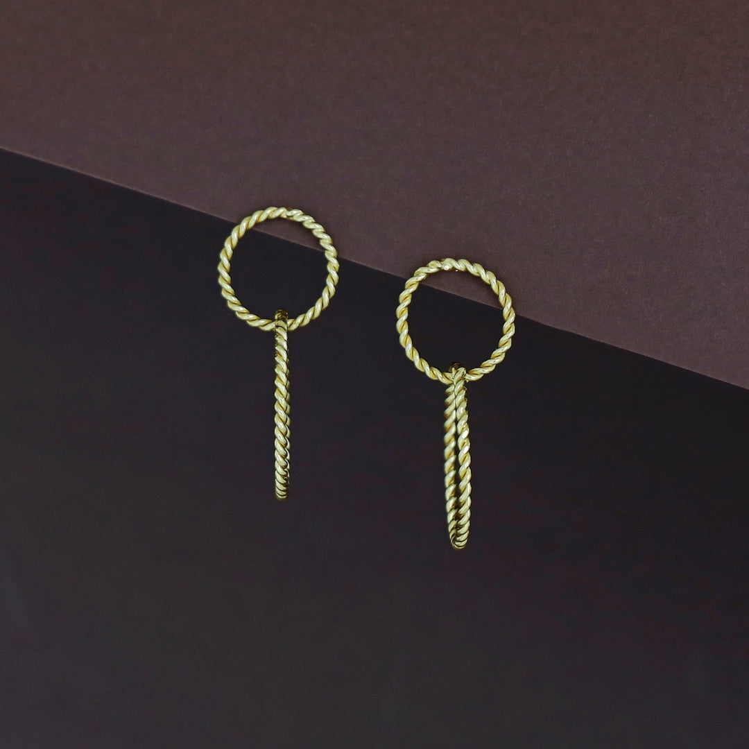 Textured Golden Owl Earring