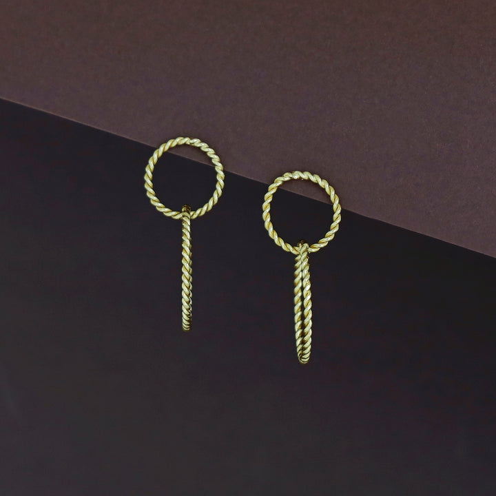 Textured Golden Owl Earring