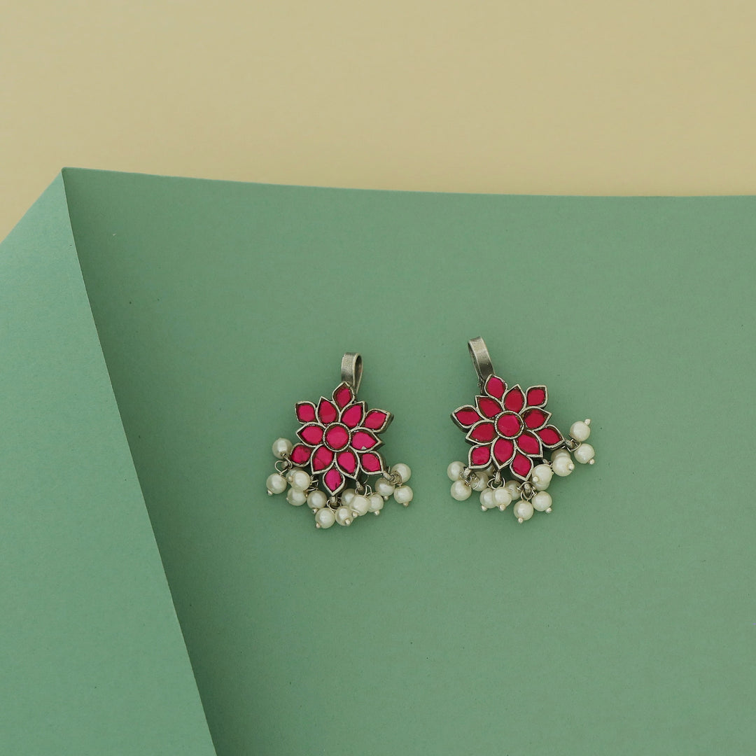 Abhidhya Jadau Kundan Flower Pearl Bugadi (Set Of 2)