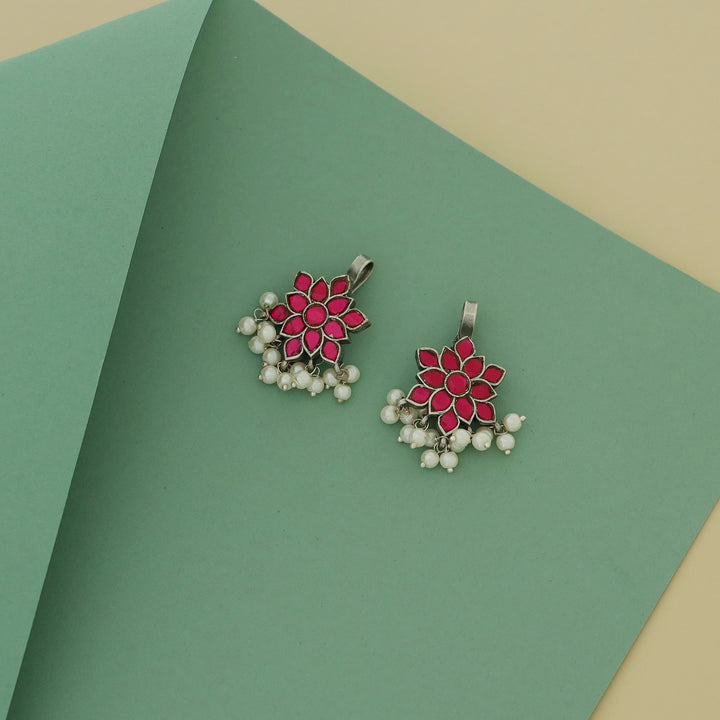 Abhidhya Jadau Kundan Flower Pearl Bugadi (Set Of 2)