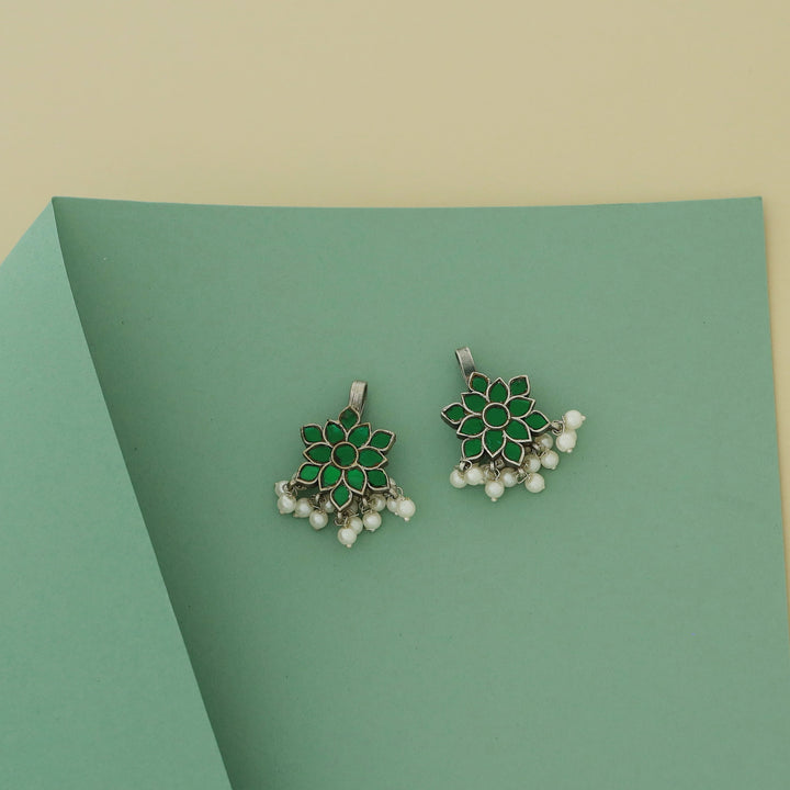 Abhidhya Jadau Kundan Flower Pearl Bugadi (Set Of 2)