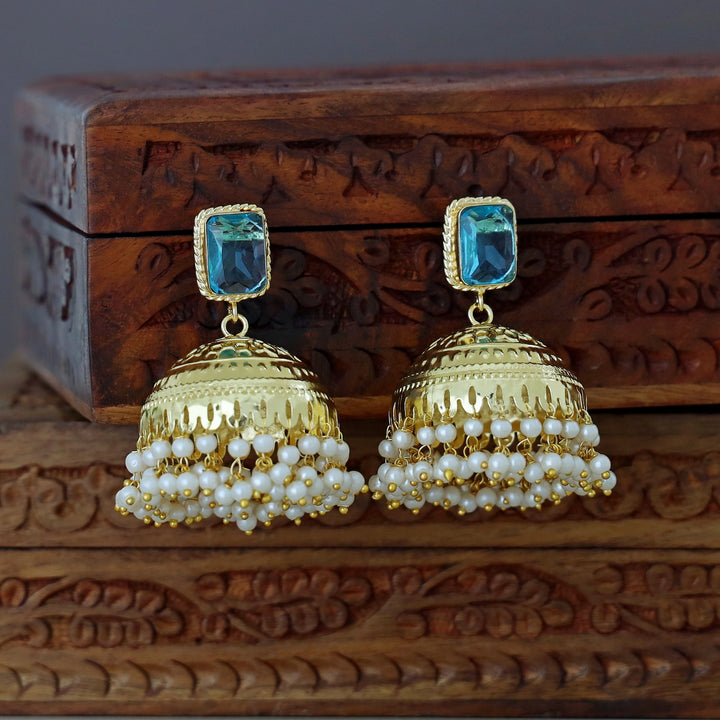 Sangria Golden Pearl Jhumka