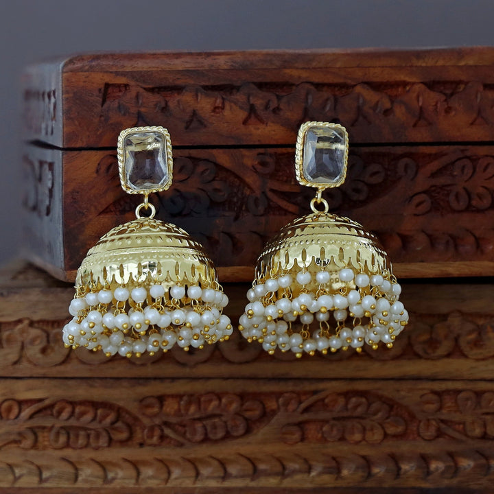 Sangria Golden Pearl Jhumka