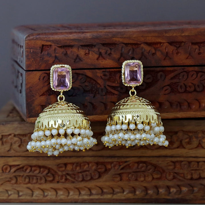 Sangria Golden Pearl Jhumka