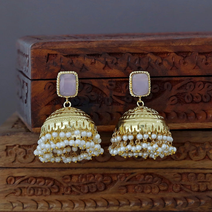 Sangria Golden Pearl Jhumka
