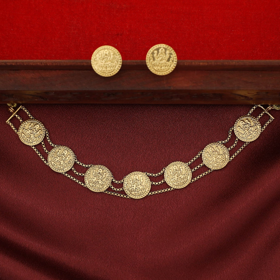 Sarayu Devi 3 Layer Kashi Choker With Earring