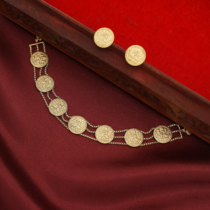 Sarayu Devi 3 Layer Kashi Choker With Earring