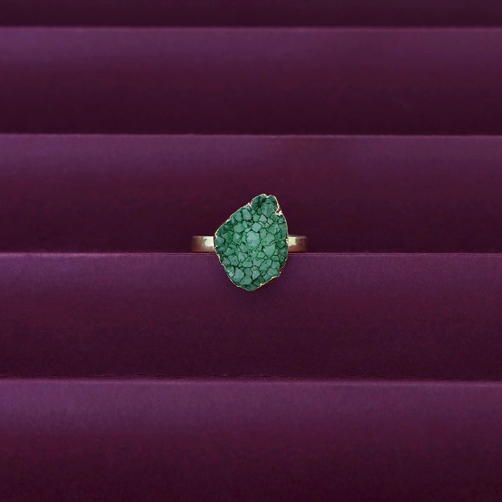 Golden Electro Plated Druzy Stone Ring