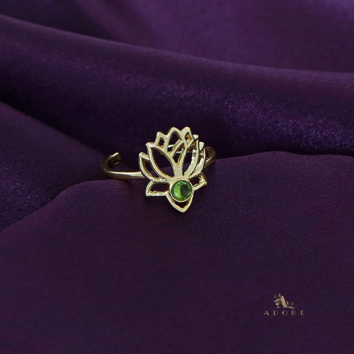 Golden Lotus Glossy Ring