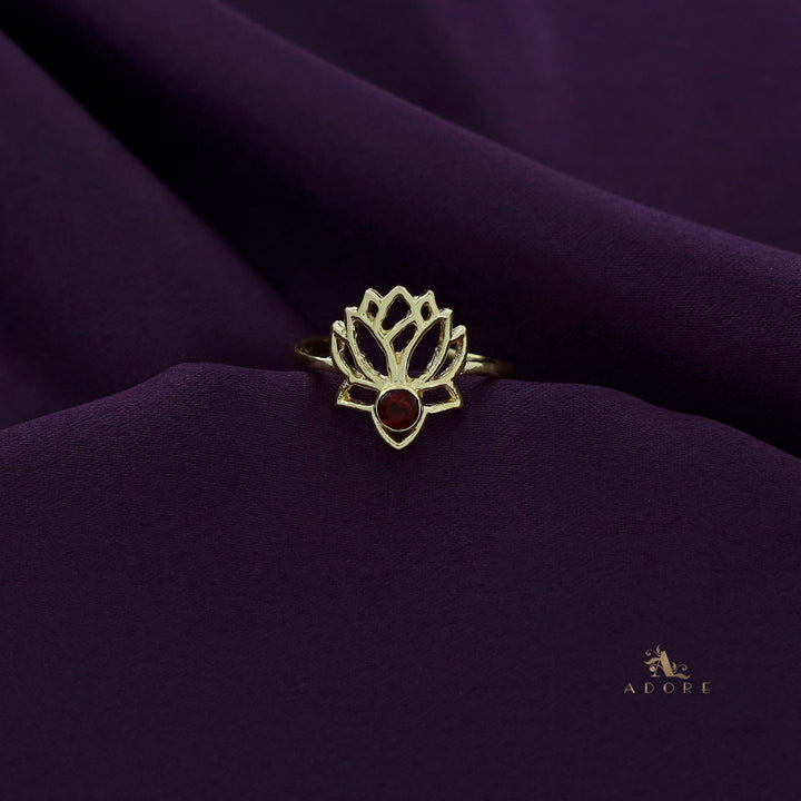 Golden Lotus Glossy Ring