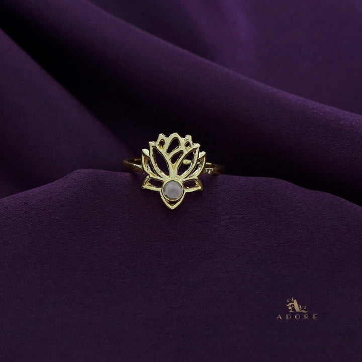 Golden Lotus Glossy Ring