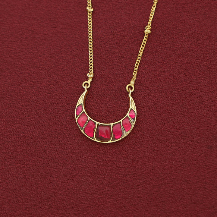 Premium 2 Layer Jadau Kundan Circle & Half Moon Neckpiece With Earring