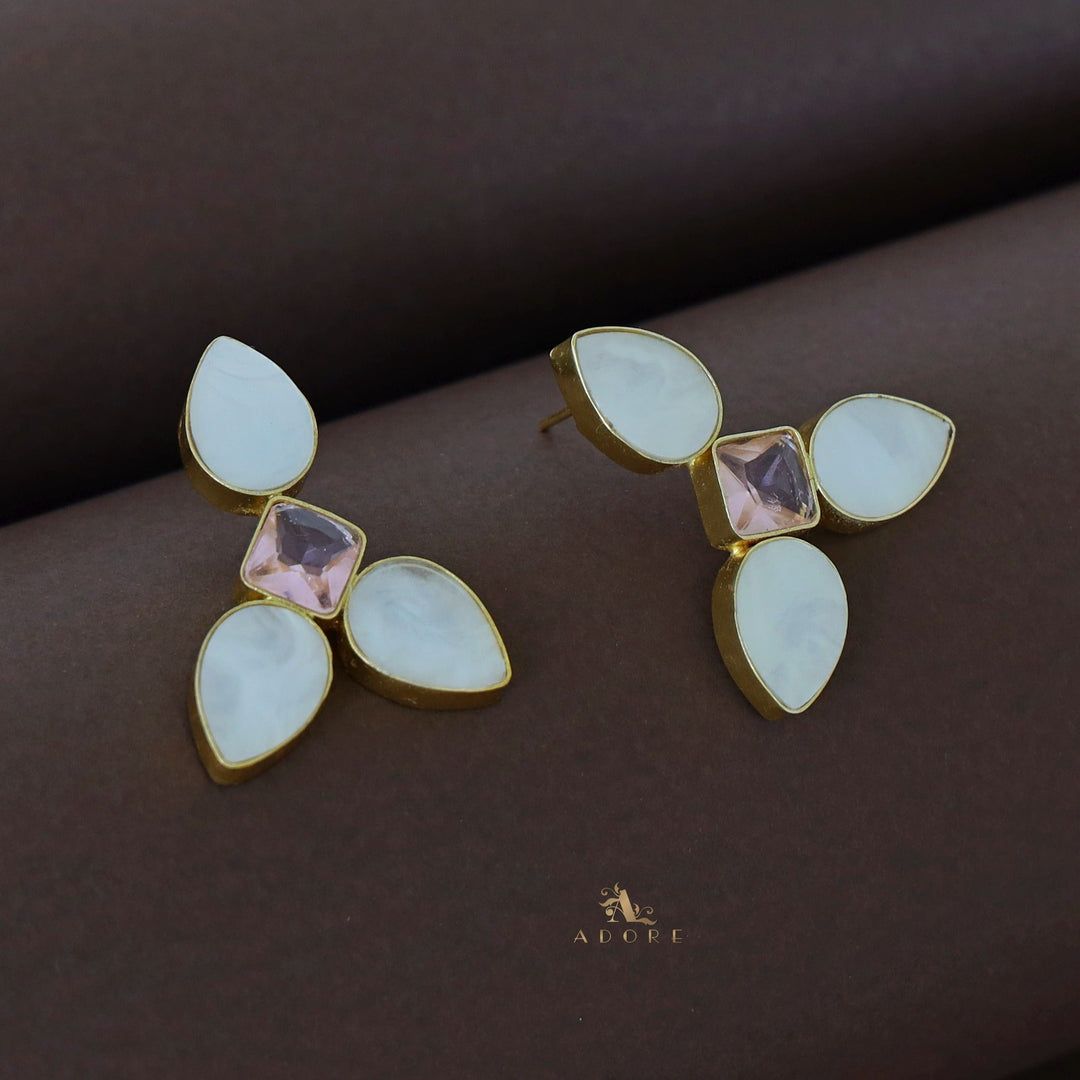Ansilea Glossy Diamond Tri MOP Earring
