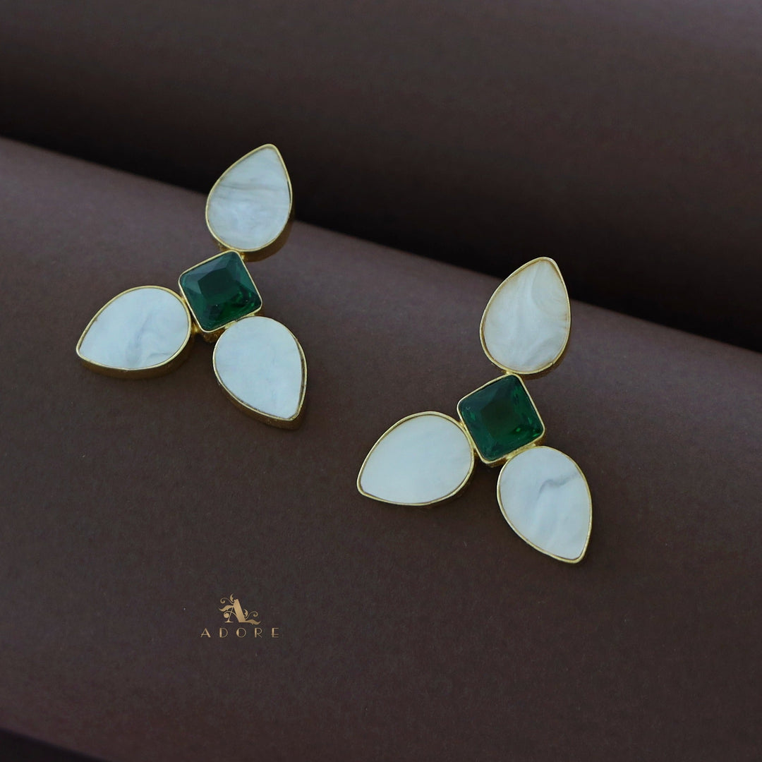 Ansilea Glossy Diamond Tri MOP Earring