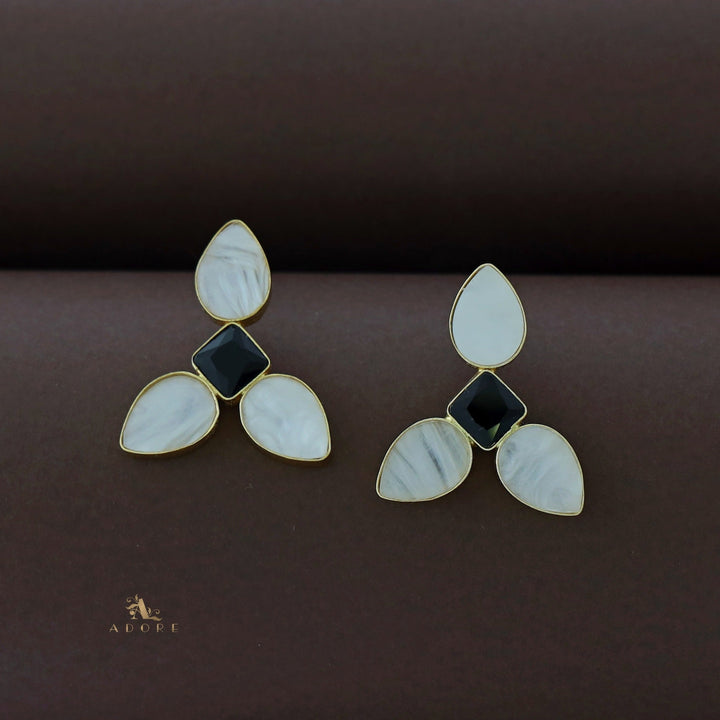 Ansilea Glossy Diamond Tri MOP Earring