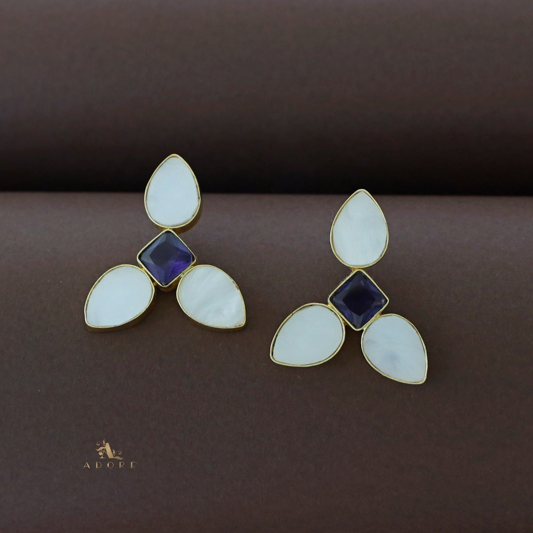 Ansilea Glossy Diamond Tri MOP Earring