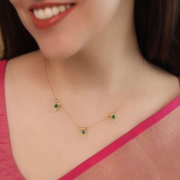 Anala Glossy Stone String Neckpiece