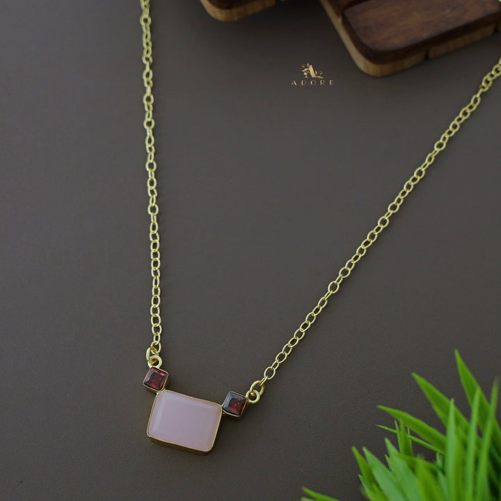 Golden Rectangle And Mini Square Glossy Neckpiece