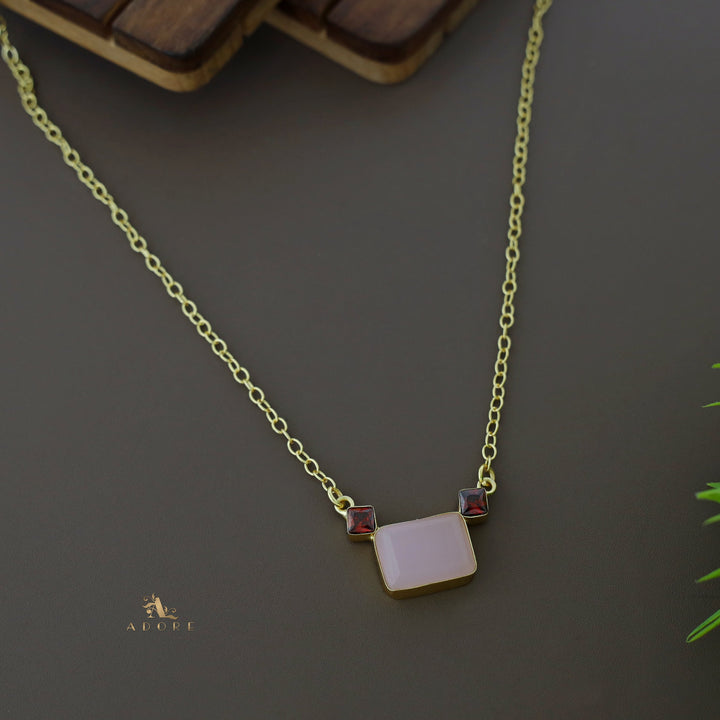 Golden Rectangle And Mini Square Glossy Neckpiece