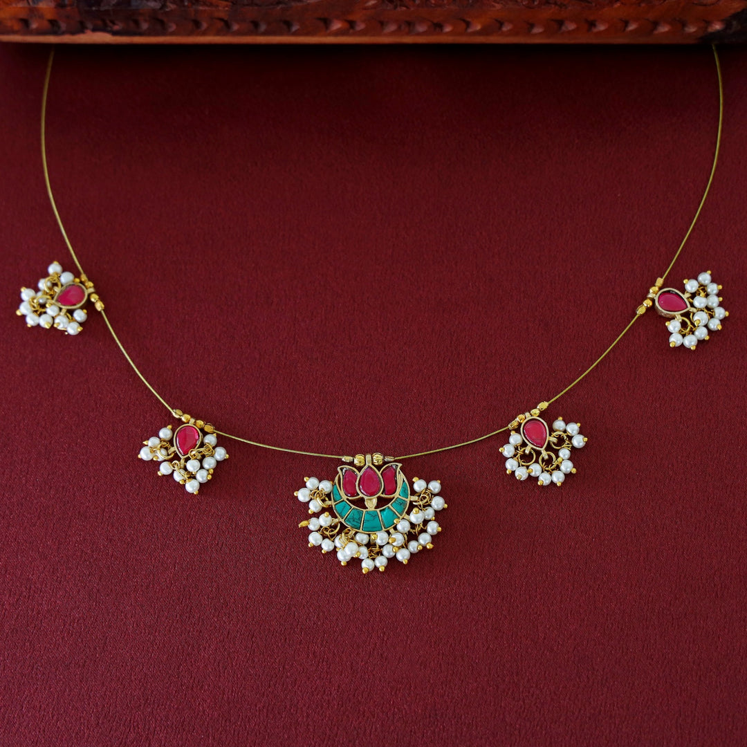 Arushi Lotus Pearl String Neckpiece