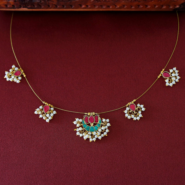 Arushi Lotus Pearl String Neckpiece